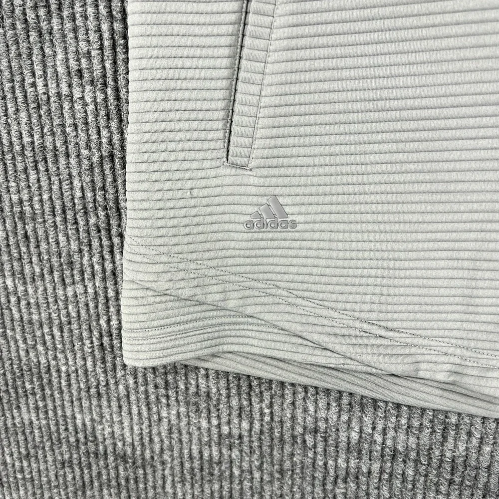 Adidas Sweatshirt Mens 2XL XXL Gray‎ Full Zip Sleeveless Mock Neck Golf Active